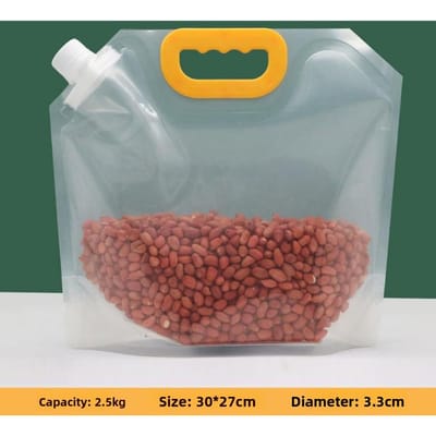 Sac scellé pour le stockage des céréales Sac de stockage portable transparent épaissi résistant à l'humidité Sac à grains et riz pour la maison brown