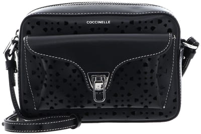 COCCINELLE Leren Schoudertas Beat Cow Perforation Handbag Noir Zwart