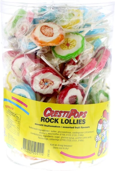 Crest Rock Lollies - ouderwetse snoep voor uitdeel - 120 stuks