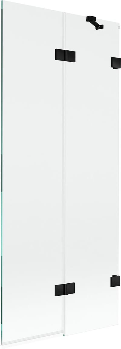 Mexen Lunar badwand 2-vleugelig rechts 80 x 150 , transparant, zwart - 897-080-100-70-00-P