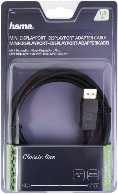 Mini DisplayPort naar DisplayPort adapterkabel 1,8 m