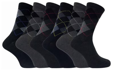 6 paar heren formele gemusterde gekleurde katoenen sokken