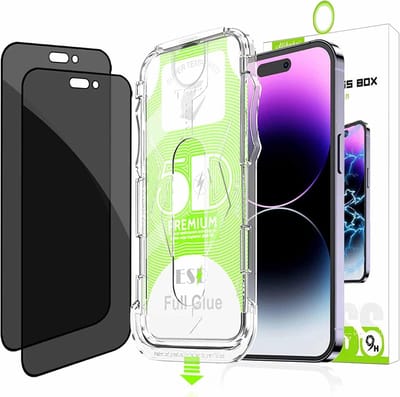 Magic Glass Box - Privacy Screenprotector Geschikt voor: iPhone 16 Pro Max -Screen protector Gehard Glas 9H [Automatische stofverwijdering] [2-pack]