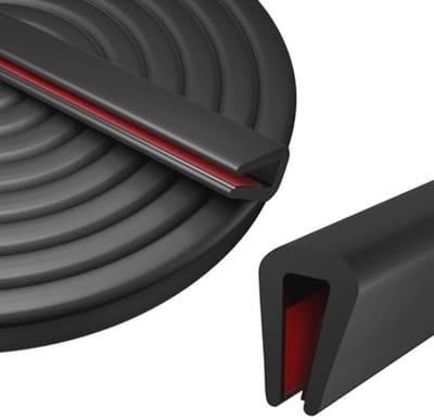 Randbeschermprofiel van EPDM-rubber - 2 mm x 3 m - U-vormige rubberen afdichting voor autodeuren en glasplaten