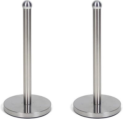 Gerim - 2x Keukenrollen houder rvs zilver kleurig 34 cm - luxe model