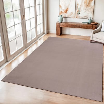 Relax Samba - Wasbaar Effen Vloerkleed - Uni Tapijt - Taupe- 140x200 CM