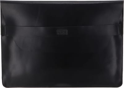 BUCKLE & SEAM Leren Laptop hoes met laptopvak Terra Leather Laptop Sleeve Crazy Horse Black Zwart