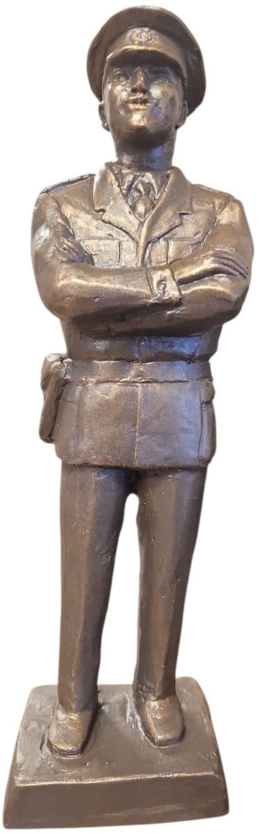 Politie agent - 7x23x6cm - Neolith - Brons kleurig - Beroepen beeld