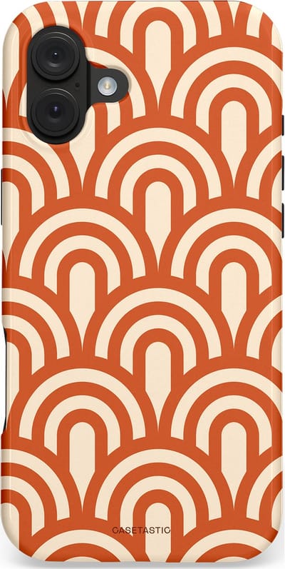 Casetastic hoesje geschikt voor Apple iPhone 16 Plus - MagSafe - Dubbellaagse bescherming - Oranje Bogen Parade - Fashion Case - Terracotta Crème