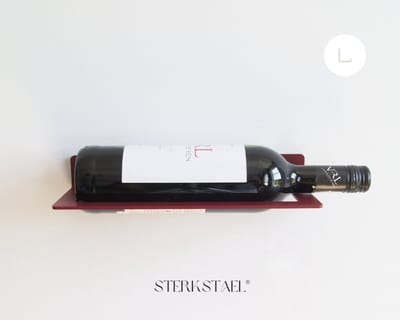 STERKSTAEL Wijnrek Dionysos Burgundy - wijnrek voor aan de muur metaal - wijnfleshouder - poedercoating - staal - kleur wijnrood- 1 stuk