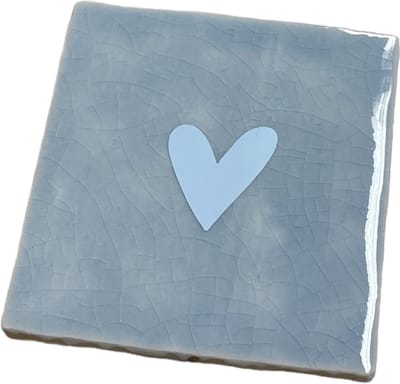 Hippe tegeltje met tekst: Hartje | Serenity met pastel blauw | Gepersonaliseerde cadeau | Hippe Spreuktegel | Nieuwe woning cadeau | Housewarming cadeau