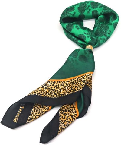 Hoofdsjaal - Satijnen Haar Sjaal - Festival Look - Vierkante Sjaal - Fantasie - Zomer Sjaal - Haarband - Leopard - Sandy