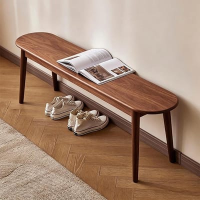 Eetkamerbank Hout - Bankje Woonkamer - Extra Zitplaats Creëren - Robuuste Massief Hout Constructie - 120 cm - Walnoot