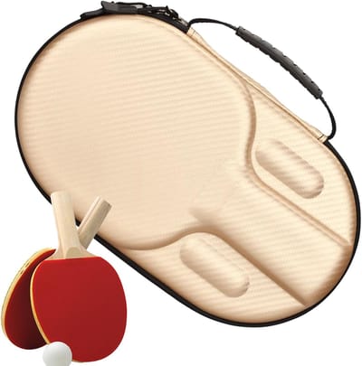 Tafeltennis Opslag - Racket Koffer - Sport Uitrusting - Schokbestendig Materiaal - 31 x 18 x 6 cm - Champagne