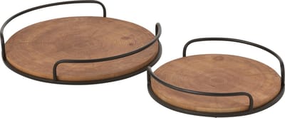 J-Line plateau - ijzer - zwart - 2 stuks