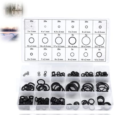 Dailygoods- O-ringen Set 225 Stuks - Rubber Afdichting - Afdichtingsassortiment - Hogedrukreiniger - Wasmachine - Doosgrootte 20,5x10,1x3cm - Afdichtingen