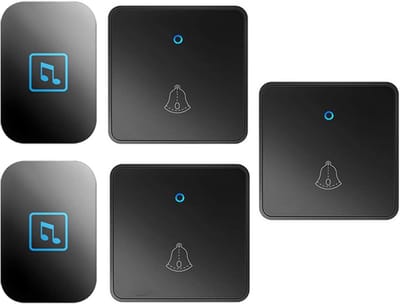 Draadloze Deurbel Set - Plug-in Bel - Bezoekers Melden - Anti-Interferentie Werking - 300M Bereik - Zwart