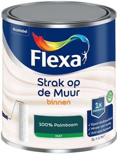 Flexa - Strak Op De Muur Binnen Mat - 100% Palmboom - Mengverf - 1 L