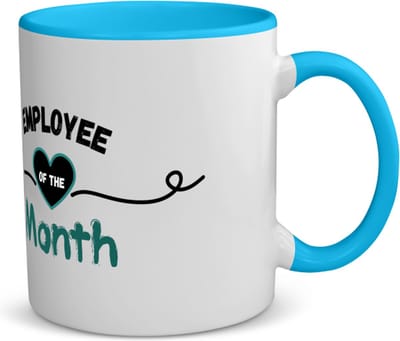 Akyol - employee of the month koffiemok - theemok - blauw - Collega - werknemers - werknemer van de maand - collega's - verjaardag - geschenk - kado - bedankje - 350 ML inhoud