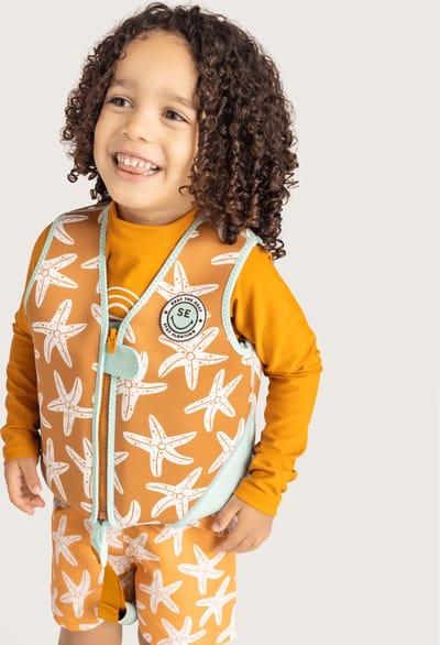 Swim Essentials - Zwemvest Kleuter 3-6 Jaar - Oranje - Zeesterprint - Drijfvest