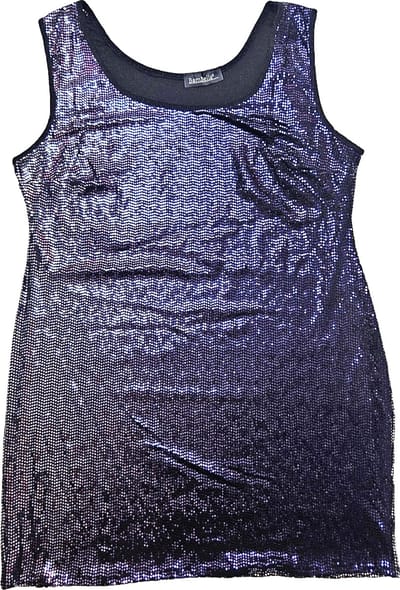 Jurk - Maat XL/XXL - Feest glitter kort jurkje mini tuniek blauw