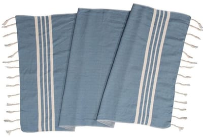 Lalay Kleine Hamamdoek Krem Sultan Air Blue 100x50cm - Air blue - 100 - 50 - dunne katoenen handdoek - sneldrogende saunahanddoek (niet geschikt als lendendoek)