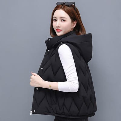 Nouveaux Mesdames en Automne et en Hiver, Gilet Veste Rembourré en Coton, Mère Féminine, Ample, Mince et Mince Gilet Rembourré en Coton, Gilet et Veste Gilet. 2XL gray