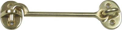 AMIG Windhaak ⌀5 x 100mm - 1 stuk - Geborsteld Messing - Corrosiebestendig - Kajuithaak - Deurvastzetter voor Buiten - Stevig - Geweldige Kwaliteit