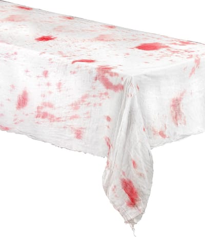 Vegaoo - Wit bloederig verband tafelkleed