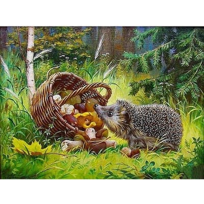 Cross Stitch Kit DIY Diamond Borduren Egel eten Diamond Schilderen Mozaïek Home Decor 40X50CM