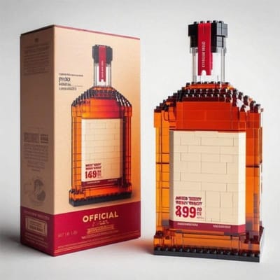Bouwstenen whiskyfles geïmporteerde wijnfles decoratieset geavanceerd wijn cultureel baksteen speelgoed cadeau geef vrienden 2025 NIEUW NO BOX