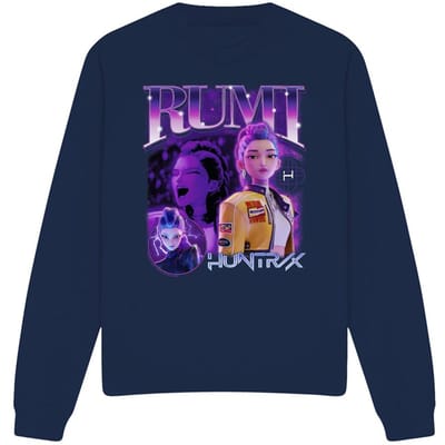 K-Pop Demon Hunters Unisex volwassen Huntr/X Rumi Bootleg Sweatshirt (Marine)