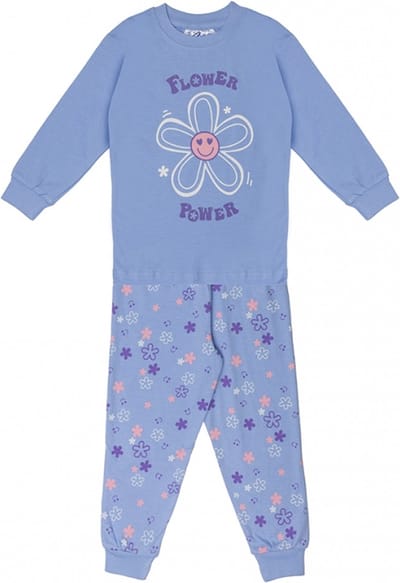 Fun2Wear - Pyjama Flower Power | Lavender Blue meisjes jongens - Katoen - Maat 92