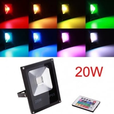 LED Bouwlamp / Schijnwerper RGB Gekleurde Verlichting - 20 Watt - Met Afstandsbediening - Buitenverlichting