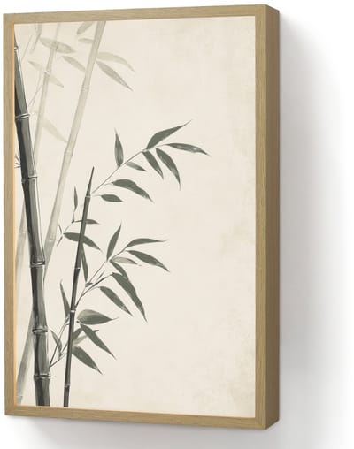 Wandlamp 40x60 cm - Oplaadbaar - Japandi - Bamboe - Beige - Wandlampen binnen woonkamer - Slaapkamer lamp - Decoratieve nachtlamp - Vloerlamp draadloos