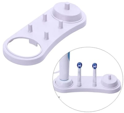 WiseGoods Premium Tandenborstelhouder Geschikt Voor Oral B Tandenborstels En 4 Opzetborstels - Tandenborstel Houder - Wit