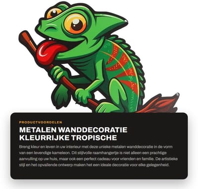 Dailygoods- Wanddecoratie Metalen Tropische Dierensculptuur - Wanddecoratie Binnen/Buiten - Raamdecoratie - Wanddecoratie Tuin - Wanddecoratie Woonkamer - Afmetingen 256 x 297,5 mm - Muurkunst