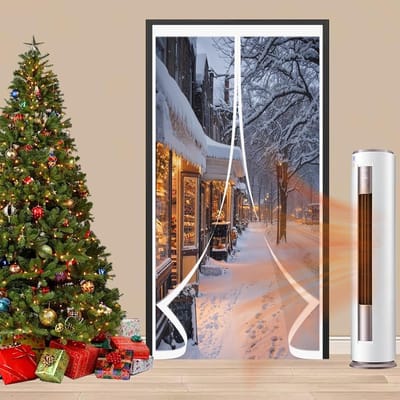 Warmtewerend Gordijn - Isolatie Deur - Tocht Vrij - Zelfsluitend Magneet - 72 x 245 cm - Transparant