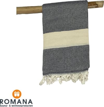 Romana Products - Diamond - Hamamdoek - Baddoek - Strandlaken - Saunalaken - 100cm x 180cm - Donker Blauw