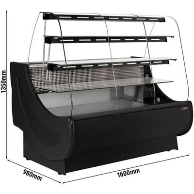 GGM Gastro Kühl- & Kuchentheke - 1600mm - mit Beleuchtung - 3 Ablagen & Tortenauszüge