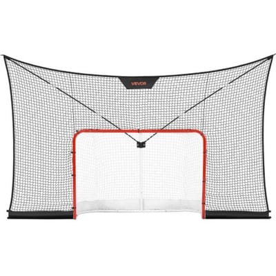 VEVOR Hockeydoel en Net Set 366 x 213 cm met Uitgebreid Dek, Lichtgewicht Draagbare Complete Set, Duurzaam Hockeynet, Straathockeydoel Trainingsset voor Jeugd en Volwassenen