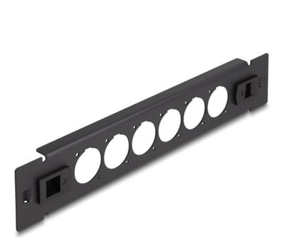 Delock 10 inch patch panel | voor 6 D-type modules | 1U | toolfree | zwart
