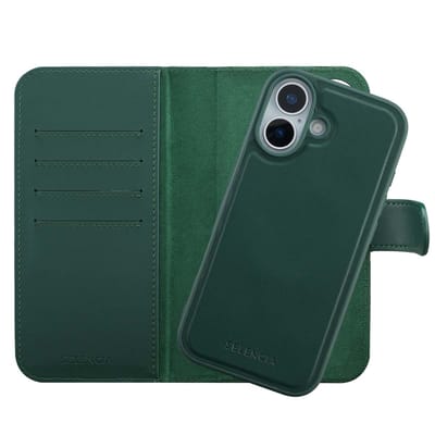 Selencia Hoesje - Geschikt voor Apple iPhone 17 - Olyn Uitneembare Bookcase geschikt voor MagSafe - Groen