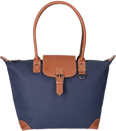 Leather Design Canvas Handtas/Schoudertas 15.4'' Blauw