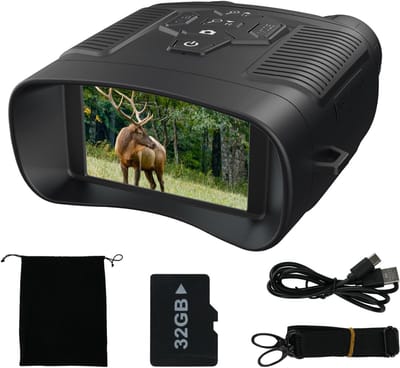 RONN® Nachtkijker - Nachtzichtkijker - Infraroodkijker - 10-voudige Zoom - 32 GB Geheugenkaart - Zwart - 18cm x 14cm x 7cm