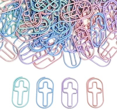 Kruisvormige Paperclips, 60 Stuks, Ideaal voor Boeken, Bijbels en Dagboeken, Perfecte Kerstcadeaus voor Christenen