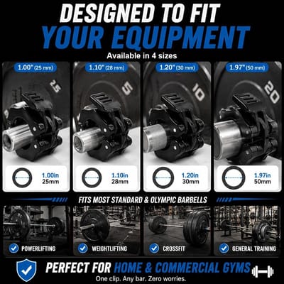 Halter sluitingen voor gewichtheffen, 2 stuks lange halter klemmen, snelsluiting barbell clamps voor krachttraining en fitnessaccessoires