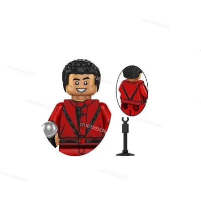 Nieuwe 148-delige Michael Bouwstenen Mini Cos Moonwalk Thriller Optreden Kostuum Assemblage Model Speelgoed Figurine Voor Fans Cadeau black