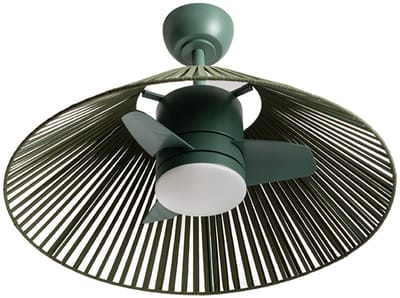 CREATE - CREATE - Stille plafondventilator 25W met licht - Sage - Ø76cm - WIND LAMP WOVEN