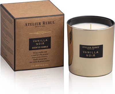 Atelier Rebul Vanilla Noir - Geurkaars (210g) - 45 Branduren - Zoete Geur - Sojawas